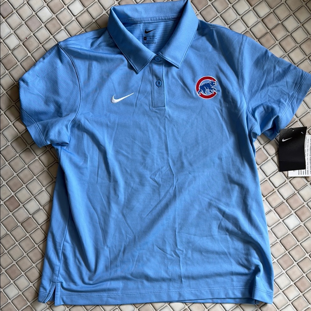 Nike Light Blue Polo with Embroidered Logo